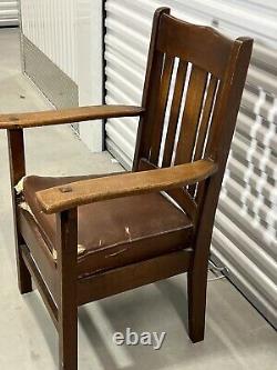 Antique Mission Oak Arts and Crafts Arm Chair