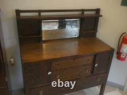 Antique Mission Oak Arts and Crafts Limbert Stickley Sideboard Buffet