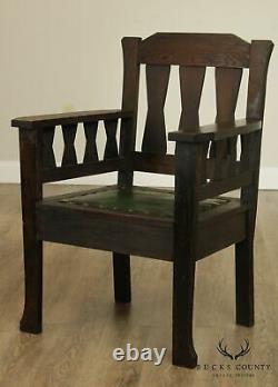 Antique Mission Oak Arts and Crafts Period Armchair