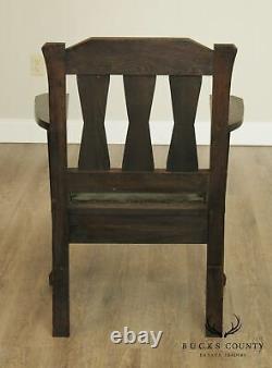 Antique Mission Oak Arts and Crafts Period Armchair