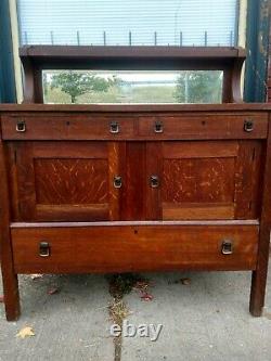 Antique Mission Oak Arts and Crafts Period Sideboard