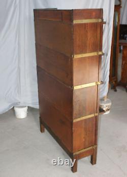 Antique Mission Oak Barrister Bookcase 4 High Sectional Globe Wernicke