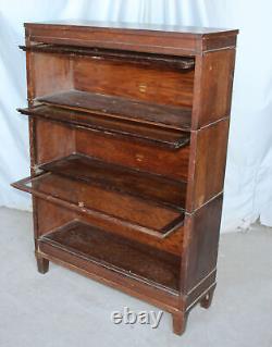Antique Mission Oak Bookcase Macey Three High Sectional Stack UP Bookcase