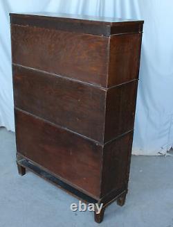 Antique Mission Oak Bookcase Macey Three High Sectional Stack UP Bookcase