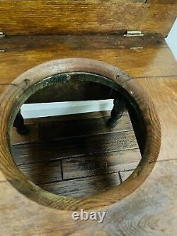 Antique Mission Oak Chamber Pot Wooden Commode Toilet