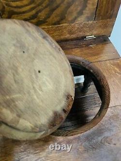 Antique Mission Oak Chamber Pot Wooden Commode Toilet
