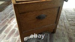 Antique Mission Oak Commode Chamber Pot Chair Potty Toilet Box Wood Seat