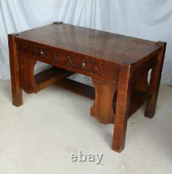 Antique Mission Oak Desk or Library Table original finish