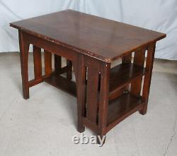 Antique Mission Oak Desk with bookcase on the end Limbert Arts & Crafts Styl