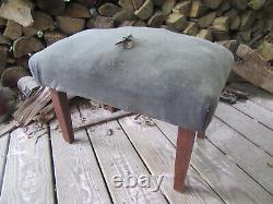 Antique Mission Oak Foot Stool Ottoman Arts & Crafts Stickley Era with Orig Fabric
