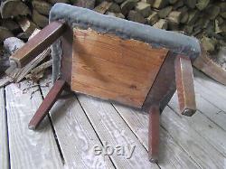 Antique Mission Oak Foot Stool Ottoman Arts & Crafts Stickley Era with Orig Fabric