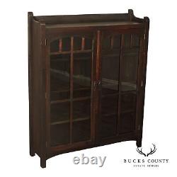 Antique Mission Oak Glass Door Bookcase