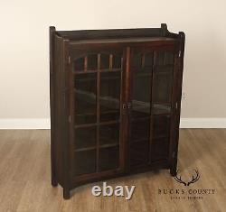 Antique Mission Oak Glass Door Bookcase