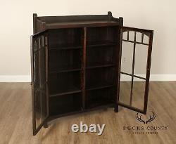 Antique Mission Oak Glass Door Bookcase