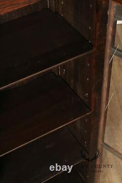 Antique Mission Oak Glass Door Bookcase