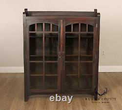 Antique Mission Oak Glass Door Bookcase