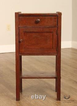 Antique Mission Oak Humidor Smoking Cabinet