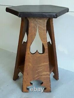 Antique Mission Oak Lamp Table Plant Stand Arts & Crafts Stickley Era nightstand
