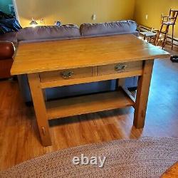Antique Mission Oak Library Table, Writing Desk