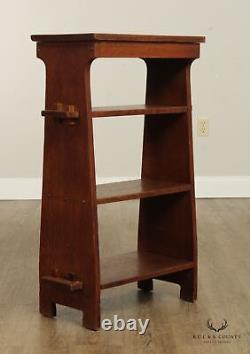 Antique Mission Oak Magazine Stand Bookcase