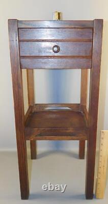 Antique Mission Oak One Drawer Cabinet Arts & Crafts Smoking Stand Ashtray