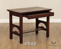Antique Mission Oak One Drawer Writing Desk or Library Table