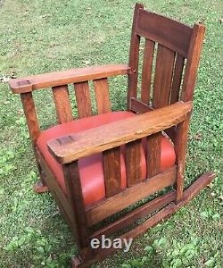 Antique Mission Oak Rocker Rocking Chair Heavy Lifetime Puritan Stickley Style