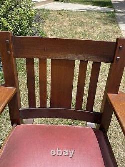 Antique Mission Oak Rocking Chair Arts & Crafts Craftsman Rocker