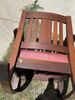 Antique Mission Oak Rocking Chair Arts & Crafts Craftsman Rocker