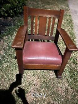 Antique Mission Oak Rocking Chair Arts & Crafts Craftsman Rocker