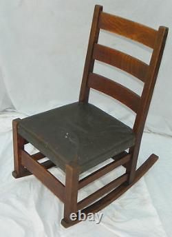 Antique Mission Oak Rocking Chair Gustav Stickley Rocker Arts and Crafts