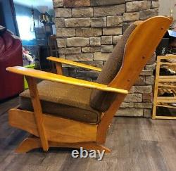 Antique Mission Oak Rocking Chair Large Heavy Duty Wood + Steel Very Nice