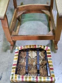 Antique Mission Oak Rocking Chair Padded Seat Slatted Back Limbert Stickley