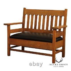 Antique Mission Oak Settee