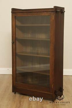 Antique Mission Oak Single Door Bookcase