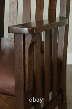 Antique Mission Oak Slatted Armchair