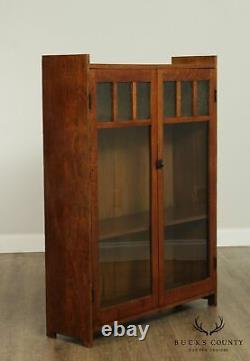 Antique Mission Oak Style 2 Door Bookcase