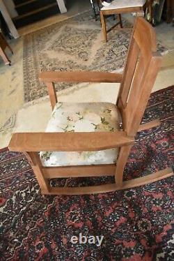 Antique Mission Oak Style Rocker, Vintage Rocking Chair