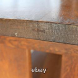 Antique Mission Oak Trestle table Key tendons Stickley