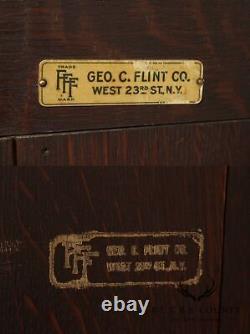 Antique Mission Oak Two Door China Cabinet Bookcase, Geo. C. Flint Co