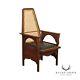Antique Mission Oak and Caned Back Chair