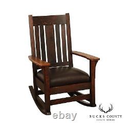 Antique Mission Oak and Leather Rocker