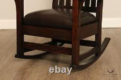 Antique Mission Oak and Leather Rocker