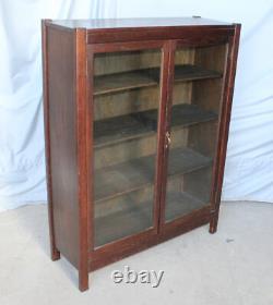 Antique Mission Oak double door Bookcase 36? Wide Arts & Crafts Style
