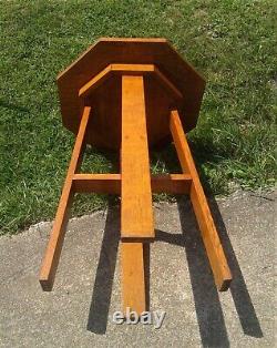 Antique Mission Quarter Sawn Oak Table or Stand Octagon Shape 1930s