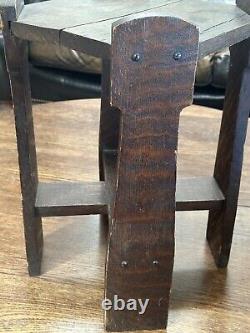 Antique Mission Style ARTS & CRAFTS Oak Plant Stand Original 1900s 18