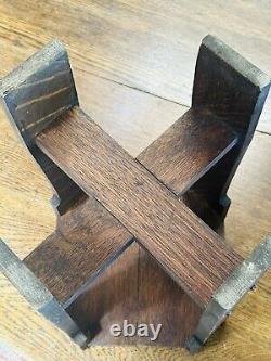 Antique Mission Style ARTS & CRAFTS Oak Plant Stand Original 1900s 18