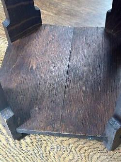 Antique Mission Style ARTS & CRAFTS Oak Plant Stand Original 1900s 18