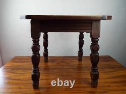 Antique Mission Style California Tiled Table Oak Side Chamfered Edge 1910s 1920s