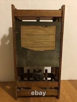 Antique Mission Style Mantle Clock Oak Arts & Crafts Craftsman Mechanical No Key